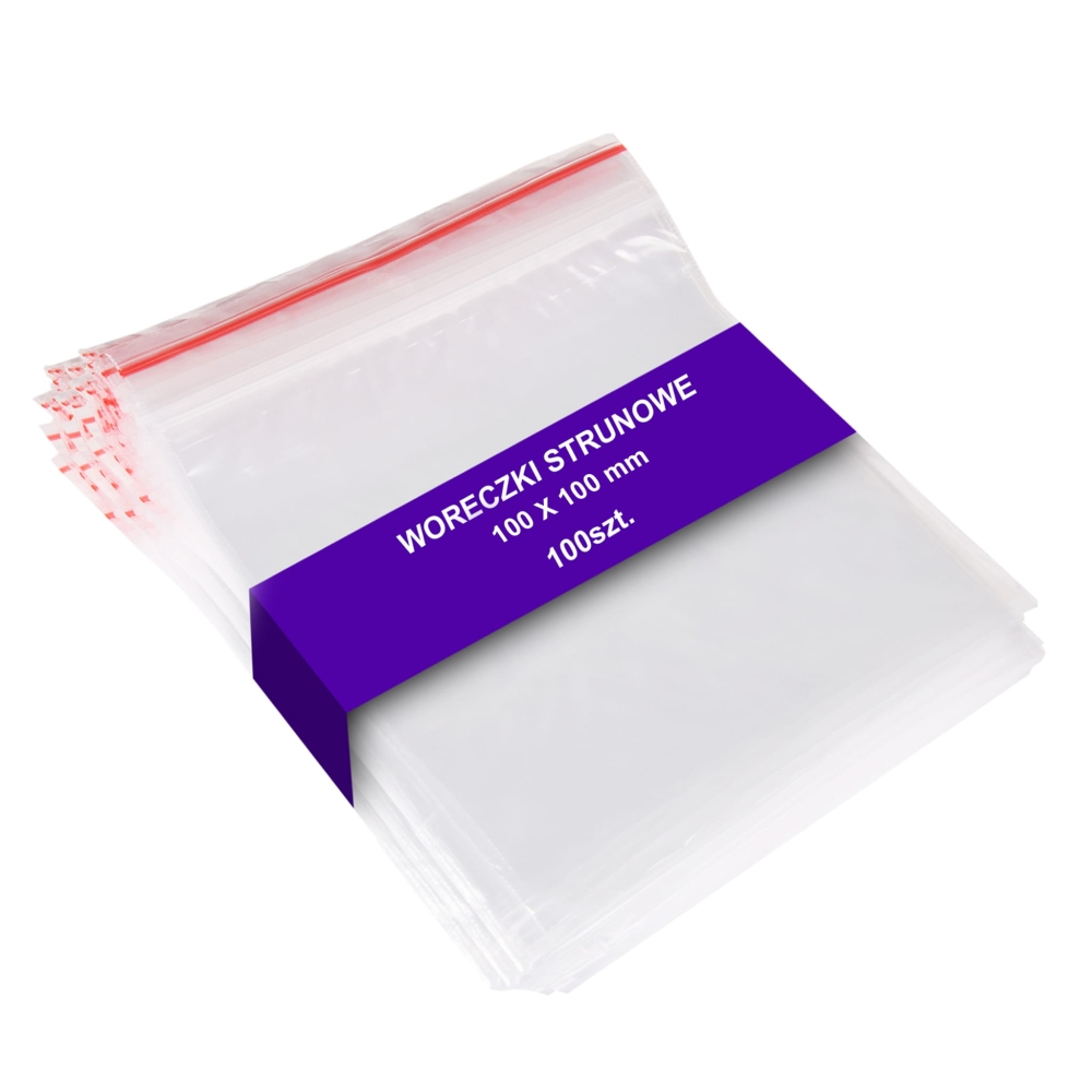 Woreczki strunowe foliowe 100x100mm 100szt