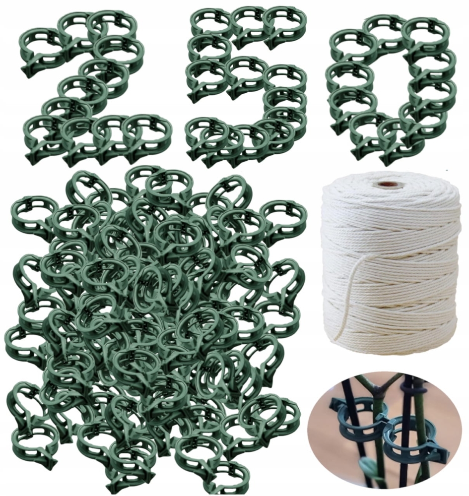 Zapinki klipsy sznurek do łodyg pomidorów 250 szt