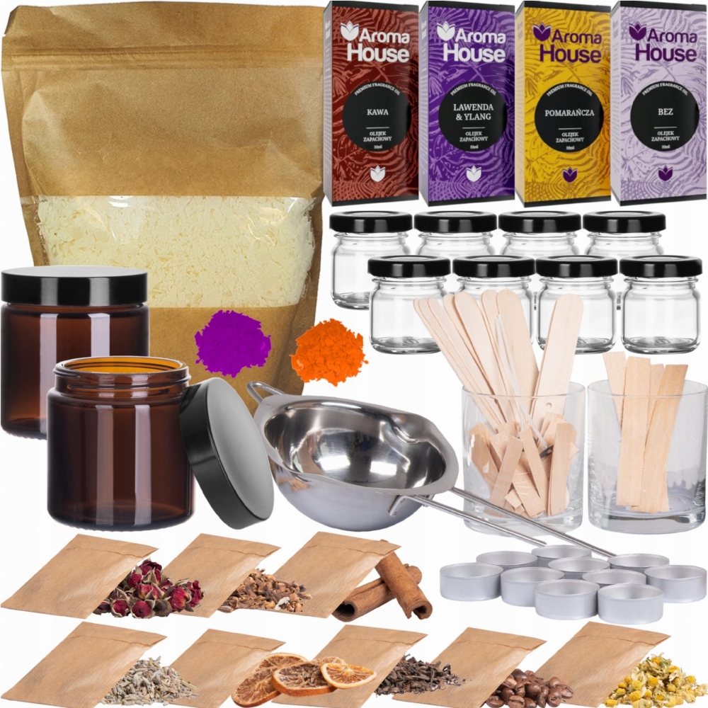 ZESTAW DO ROBIENIA ŚWIEC WYROBU ŚWIECZEK DIY AŻ 19 ŚWIEC ZESTAW NAPREZENT