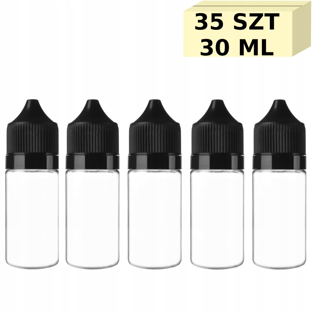 Butelka Gorilla przezroczysta 30 ml 35szt z czarnym korkiem