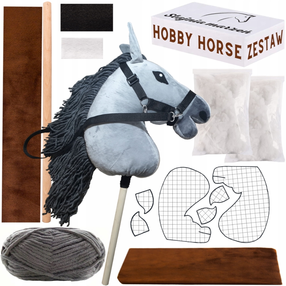 Hobby Horse Zestaw duży box dla początkujących koń na patyku konik a3 XXL