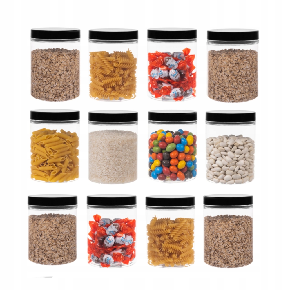 SŁOIK POJEMNIK 1000ml 1 L PLASTIKOWY PET 12 szt